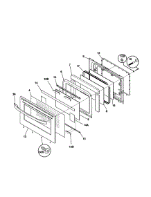 Door parts for Kenmore Range 790.99013100 (79099013100, 790 99013100) from AppliancePartsPros.com