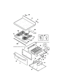 Top / Drawer parts for Kenmore Range 790.99019100 (79099019100, 790 99019100) from AppliancePartsPros.com