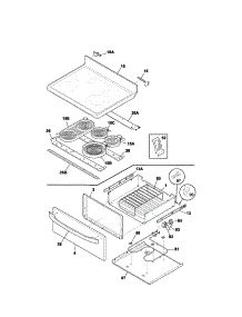 Top / Drawer parts for Kenmore Range 790.99019102 (79099019102, 790 99019102) from AppliancePartsPros.com