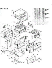 Body Section parts for Kenmore Range 911.6387422 (9116387422, 911 6387422) from AppliancePartsPros.com