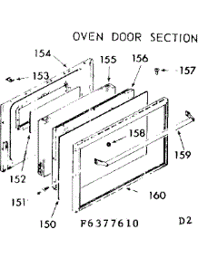 Oven Door Section parts for Kenmore Range 911.6387640 (9116387640, 911 6387640) from AppliancePartsPros.com