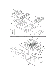 Top / Drawer parts for Kenmore Range 790.78659602 (79078659602, 790 78659602) from AppliancePartsPros.com