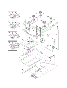 Burner parts for Kenmore Range 790.78672405 (79078672405, 790 78672405) from AppliancePartsPros.com