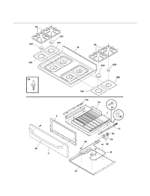 Top / Drawer parts for Kenmore Range 790.78673401 (79078673401, 790 78673401) from AppliancePartsPros.com