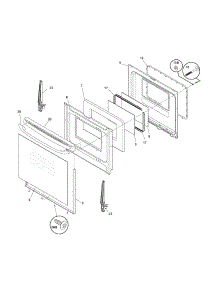 Door parts for Kenmore Range 790.78674405 (79078674405, 790 78674405) from AppliancePartsPros.com