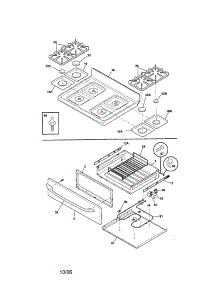Top / Drawer parts for Kenmore Range 790.78763401 (79078763401, 790 78763401) from AppliancePartsPros.com
