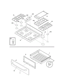 Top / Drawer parts for Kenmore Range 790.78833601 (79078833601, 790 78833601) from AppliancePartsPros.com