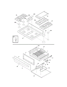 Top / Drawer parts for Kenmore Range 790.78859603 (79078859603, 790 78859603) from AppliancePartsPros.com