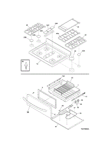 Top / Drawer parts for Kenmore Range 790.78863804 (79078863804, 790 78863804) from AppliancePartsPros.com
