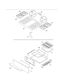 Top / Drawer parts for Kenmore Range 790.71163701 (79071163701, 790 71163701) from AppliancePartsPros.com