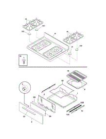 Top / Drawer parts for Kenmore Range 790.71201700 (79071201700, 790 71201700) from AppliancePartsPros.com