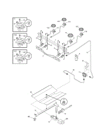 Burner parts for Kenmore Range 790.71202701 (79071202701, 790 71202701) from AppliancePartsPros.com