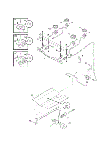 Burner parts for Kenmore Range 790.71202702 (79071202702, 790 71202702) from AppliancePartsPros.com