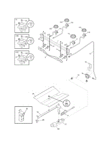 Burner parts for Kenmore Range 790.71202705 (79071202705, 790 71202705) from AppliancePartsPros.com
