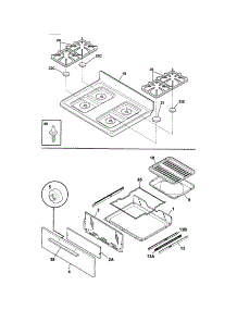Top / Drawer parts for Kenmore Range 790.71211700 (79071211700, 790 71211700) from AppliancePartsPros.com