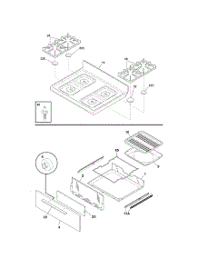 Top / Drawer parts for Kenmore Range 790.71211702 (79071211702, 790 71211702) from AppliancePartsPros.com