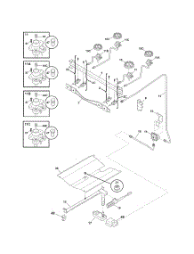 Burner parts for Kenmore Range 790.71211703 (79071211703, 790 71211703) from AppliancePartsPros.com