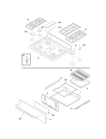 Top / Drawer parts for Kenmore Range 790.71313704 (79071313704, 790 71313704) from AppliancePartsPros.com