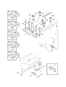 Burner parts for Kenmore Range 790.71319702 (79071319702, 790 71319702) from AppliancePartsPros.com