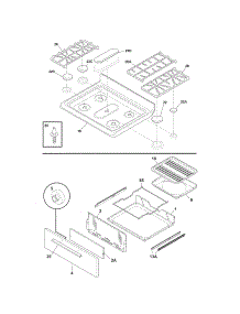 Top / Drawer parts for Kenmore Range 790.71319704 (79071319704, 790 71319704) from AppliancePartsPros.com