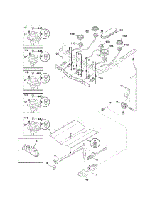 Burner parts for Kenmore Range 790.71319705 (79071319705, 790 71319705) from AppliancePartsPros.com