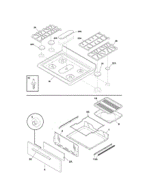 Top / Drawer parts for Kenmore Range 790.71319706 (79071319706, 790 71319706) from AppliancePartsPros.com