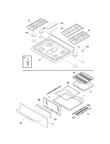 Top / Drawer parts for Kenmore Range 790.71323700 (79071323700, 790 71323700) from AppliancePartsPros.com
