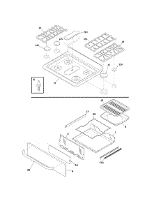 Top / Drawer parts for Kenmore Range 790.71323705 (79071323705, 790 71323705) from AppliancePartsPros.com