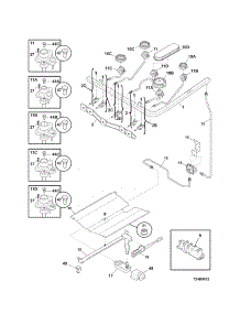 Burner parts for Kenmore Range 790.71323705 (79071323705, 790 71323705) from AppliancePartsPros.com
