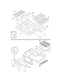 Top / Drawer parts for Kenmore Range 790.71324703 (79071324703, 790 71324703) from AppliancePartsPros.com