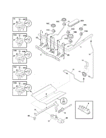 Burner parts for Kenmore Range 790.71324703 (79071324703, 790 71324703) from AppliancePartsPros.com