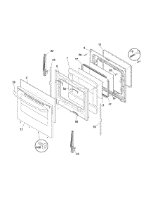 Door parts for Kenmore Range 790.71343705 (79071343705, 790 71343705) from AppliancePartsPros.com