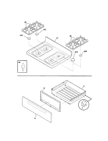 Top / Drawer parts for Kenmore Range 790.71344701 (79071344701, 790 71344701) from AppliancePartsPros.com