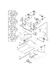 Burner parts for Kenmore Range 790.71344701 (79071344701, 790 71344701) from AppliancePartsPros.com