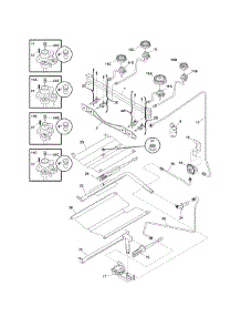 Burner parts for Kenmore Range 790.71359702 (79071359702, 790 71359702) from AppliancePartsPros.com