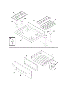 Top / Drawer parts for Kenmore Range 790.71363707 (79071363707, 790 71363707) from AppliancePartsPros.com
