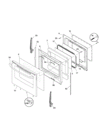 Door parts for Kenmore Range 790.71373700 (79071373700, 790 71373700) from AppliancePartsPros.com