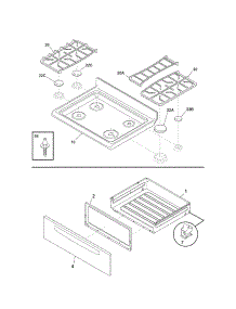 Top / Drawer parts for Kenmore Range 790.71374700 (79071374700, 790 71374700) from AppliancePartsPros.com