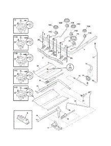 Burner parts for Kenmore Range 790.71389703 (79071389703, 790 71389703) from AppliancePartsPros.com