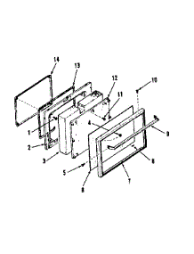 Oven Door Section (Model 911.6428413) parts for Kenmore Range 911.6408412 (9116408412, 911 6408412) from AppliancePartsPros.com