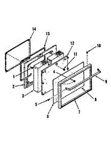 Model Number 911.6428414 Oven Door Section parts for Kenmore Range 911.6408414 (9116408414, 911 6408414) from AppliancePartsPros.com