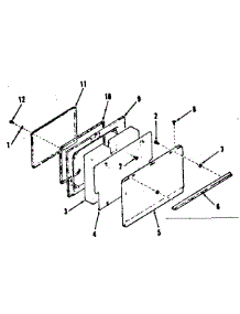 Oven Door Section parts for Kenmore Range 911.6428411 (9116428411, 911 6428411) from AppliancePartsPros.com