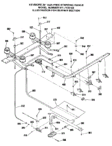 Burner Section parts for Sears Gas Range 9117138182 from AppliancePartsPros.com