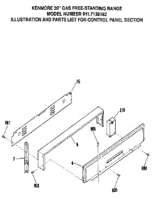 Control Panel Section parts for Sears Gas Range 9117138182 from AppliancePartsPros.com