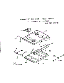 Main Top Section parts for Kenmore Range 911.7157910 (9117157910, 911 7157910) from AppliancePartsPros.com