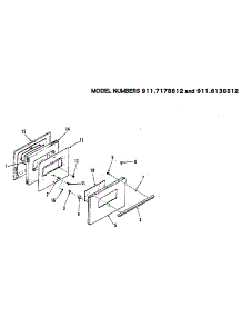 Oven Door parts for Kenmore Range 911.7178812 (9117178812, 911 7178812) from AppliancePartsPros.com