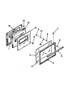 Oven Door Section parts for Kenmore Range 911.7198810 (9117198810, 911 7198810) from AppliancePartsPros.com