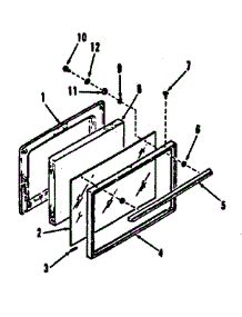 Oven Door Section parts for Kenmore Range 911.7218811 (9117218811, 911 7218811) from AppliancePartsPros.com