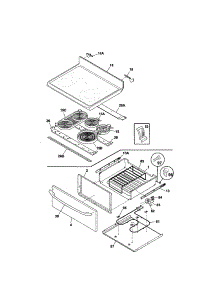 Top / Drawer parts for Kenmore Range 790.99113301 (79099113301, 790 99113301) from AppliancePartsPros.com