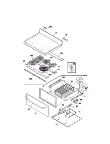 Top / Drawer parts for Kenmore Range 790.99119301 (79099119301, 790 99119301) from AppliancePartsPros.com